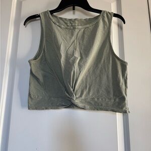 Aeropostale Olive Twist-Front Crop Top